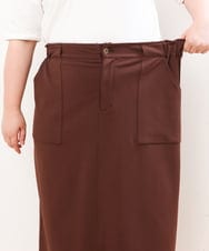 OLHIS18090 eur3(エウルキューブ) 【大きいサイズ】カットジョーゼットタイトスカート ダークブラウン(87)