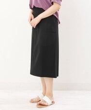 OLHIS18090 eur3(エウルキューブ) 【大きいサイズ】カットジョーゼットタイトスカート ブラック(94)