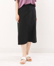 OLHIS18090 eur3(エウルキューブ) 【大きいサイズ】カットジョーゼットタイトスカート ブラック(94)
