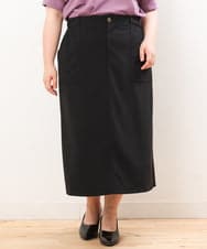 OLHIS18090 eur3(エウルキューブ) 【大きいサイズ】カットジョーゼットタイトスカート ブラック(94)