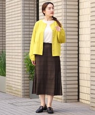 OLHJS02139 eur3(エウルキューブ) 【雑誌掲載】【大きいサイズ】キルトスカート カーキ(36)