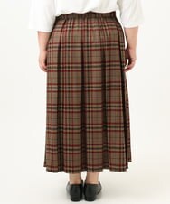OLHKA02129 eur3(エウルキューブ) 【大きいサイズ】ワイドプリーツスカート モカ(84)