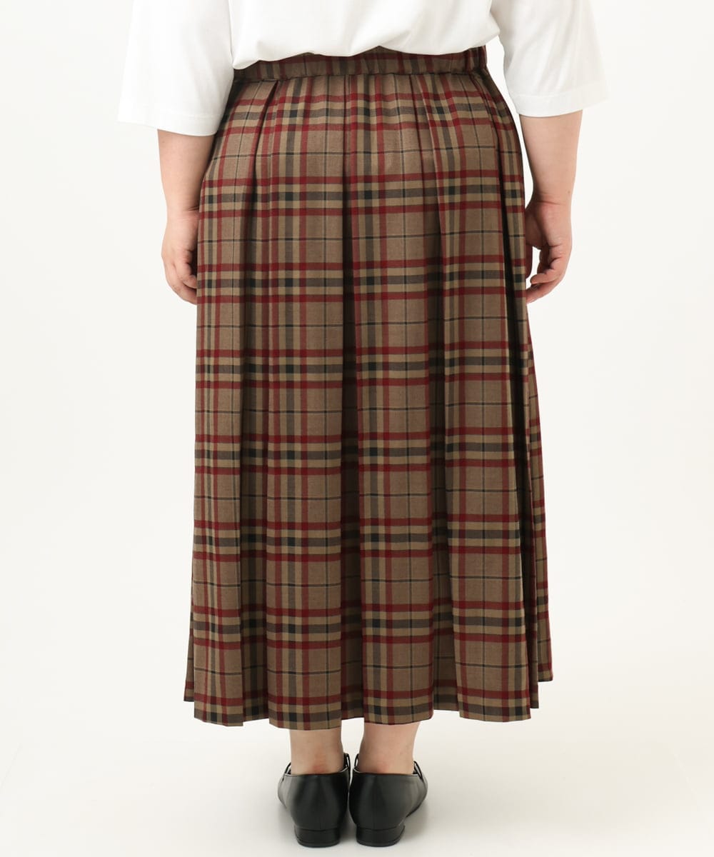 OLHKA02129 eur3(エウルキューブ) 【大きいサイズ】ワイドプリーツスカート モカ(84)