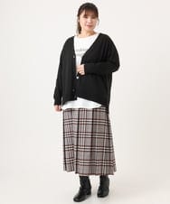 OLHKA02129 eur3(エウルキューブ) 【大きいサイズ】ワイドプリーツスカート グレー(92)