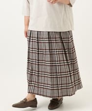 OLHKA02129 eur3(エウルキューブ) 【大きいサイズ】ワイドプリーツスカート グレー(92)