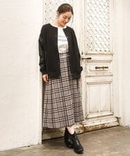 OLHKA02129 eur3(エウルキューブ) 【大きいサイズ】ワイドプリーツスカート グレー(92)