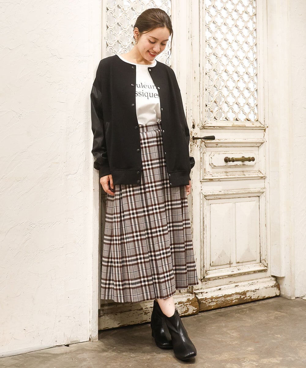 OLHKA02129 eur3(エウルキューブ) 【大きいサイズ】ワイドプリーツスカート グレー(92)