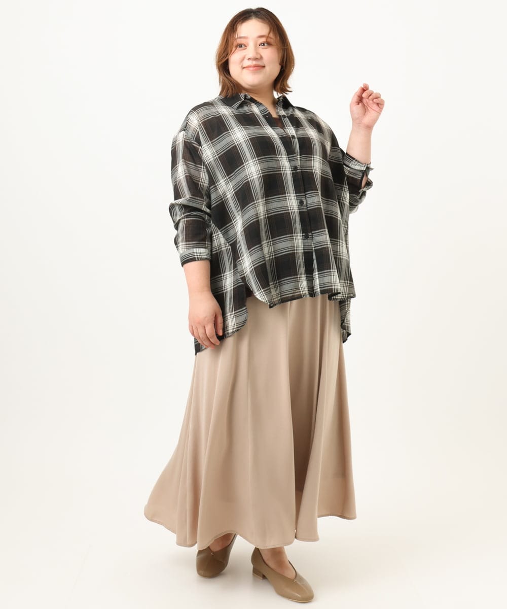 OLHKA03119 eur3(エウルキューブ) 【大きいサイズ】サテンマーメイドスカート ベージュ(82)