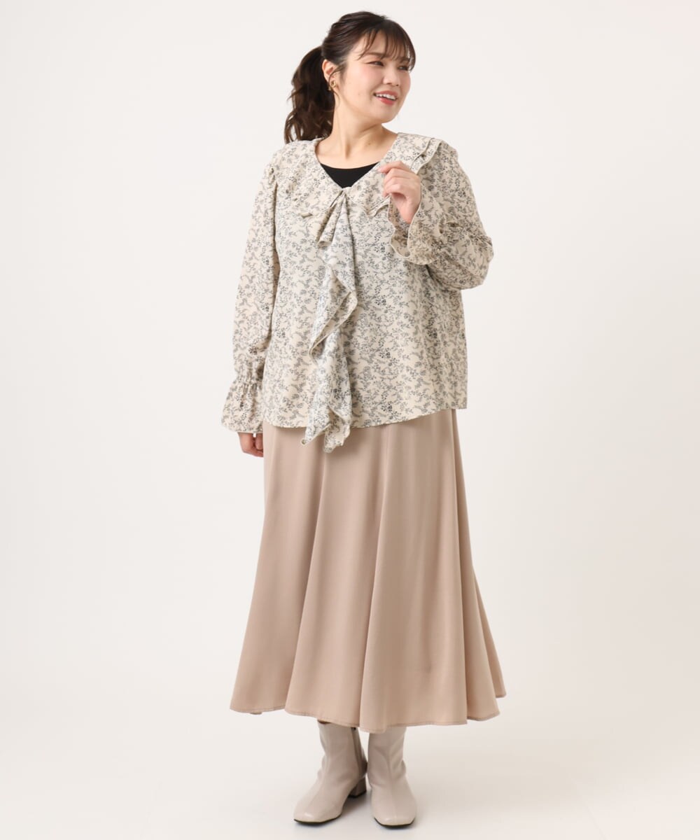 OLHKA03119 eur3(エウルキューブ) 【大きいサイズ】サテンマーメイドスカート ベージュ(82)