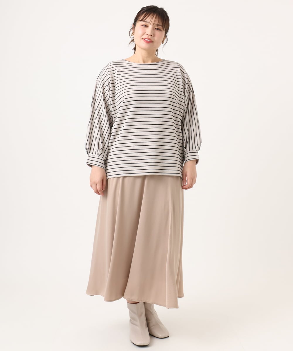 OLHKA03119 eur3(エウルキューブ) 【大きいサイズ】サテンマーメイドスカート ベージュ(82)