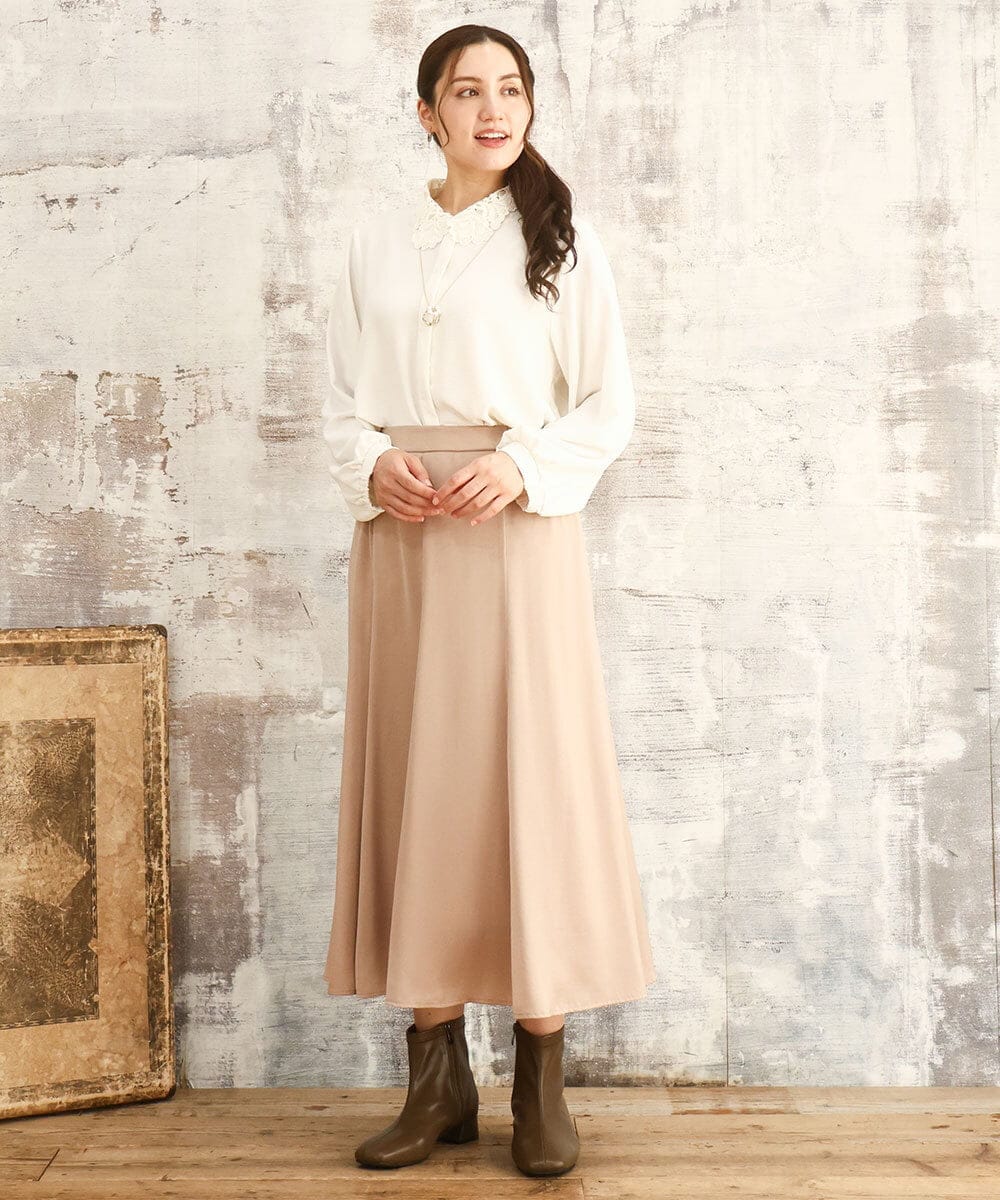 OLHKA03119 eur3(エウルキューブ) 【大きいサイズ】サテンマーメイドスカート ベージュ(82)