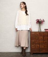 OLHKA03119 eur3(エウルキューブ) 【大きいサイズ】サテンマーメイドスカート ベージュ(82)
