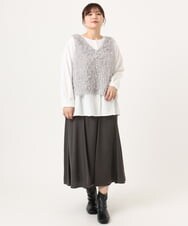OLHKA03119 eur3(エウルキューブ) 【大きいサイズ】サテンマーメイドスカート ダークグレー(93)