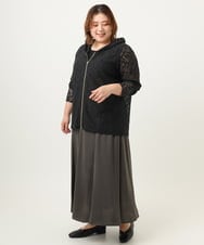 OLHKA03119 eur3(エウルキューブ) 【大きいサイズ】サテンマーメイドスカート ダークグレー(93)