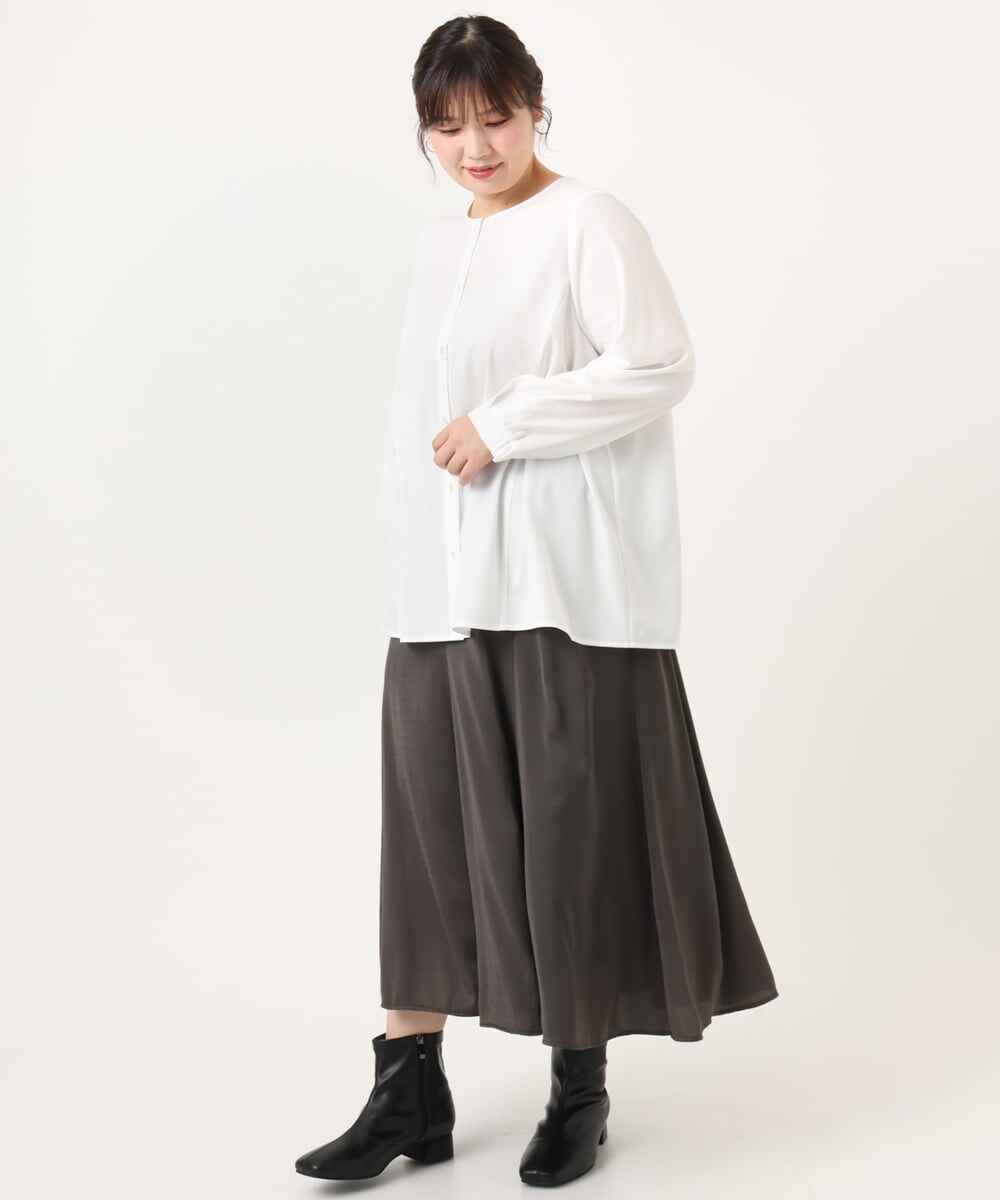 OLHKA03119 eur3(エウルキューブ) 【大きいサイズ】サテンマーメイドスカート ダークグレー(93)