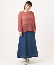 OLHKA04109 eur3(エウルキューブ) 【大きいサイズ】ストレッチデニムロングスカート ネイビー(57)