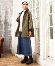 OLHKA04109 eur3(エウルキューブ) 【大きいサイズ】ストレッチデニムロングスカート ネイビー(57)