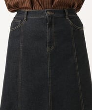 OLHKA04109 eur3(エウルキューブ) 【大きいサイズ】ストレッチデニムロングスカート ブラック(94)