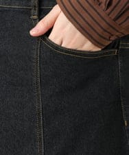OLHKA04109 eur3(エウルキューブ) 【大きいサイズ】ストレッチデニムロングスカート ブラック(94)