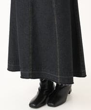 OLHKA04109 eur3(エウルキューブ) 【大きいサイズ】ストレッチデニムロングスカート ブラック(94)