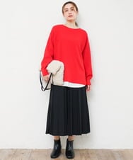 OLHKD01099 eur3(エウルキューブ) 【大きいサイズ】ジョーゼットプリーツスカート ブラック
