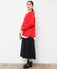 OLHKD01099 eur3(エウルキューブ) 【大きいサイズ】ジョーゼットプリーツスカート ブラック