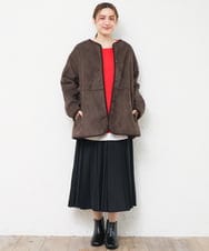 OLHKD01099 eur3(エウルキューブ) 【大きいサイズ】ジョーゼットプリーツスカート ブラック