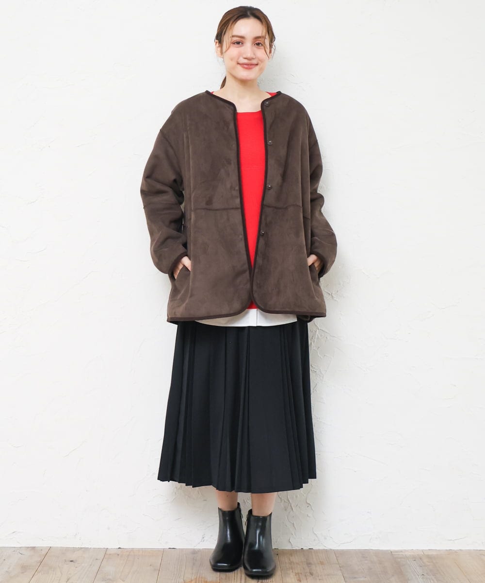 OLHKD01099 eur3(エウルキューブ) 【大きいサイズ】ジョーゼットプリーツスカート ブラック