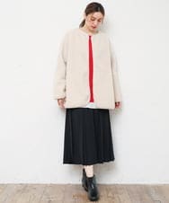 OLHKD01099 eur3(エウルキューブ) 【大きいサイズ】ジョーゼットプリーツスカート ブラック