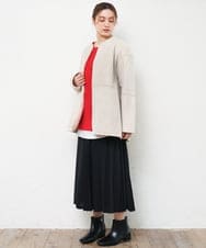 OLHKD01099 eur3(エウルキューブ) 【大きいサイズ】ジョーゼットプリーツスカート ブラック