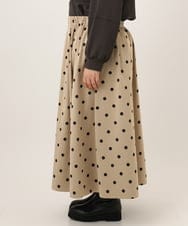 OLHKD09129 eur3(エウルキューブ) 【大きいサイズ】ドットプリントリバーシブルスカート ベージュ