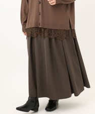 OLHKD09129 eur3(エウルキューブ) 【大きいサイズ】ドットプリントリバーシブルスカート ブラック