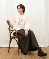 OLHKD09129 eur3(エウルキューブ) 【大きいサイズ】ドットプリントリバーシブルスカート ブラック