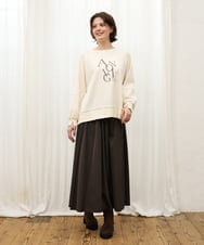 OLHKD09129 eur3(エウルキューブ) 【大きいサイズ】ドットプリントリバーシブルスカート ブラック