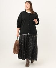 OLHKD09129 eur3(エウルキューブ) 【大きいサイズ】ドットプリントリバーシブルスカート ブラック