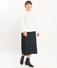 OLHKS05119 eur3(エウルキューブ) 【大きいサイズ】フロントボタンタイトスカート ネイビー(57)
