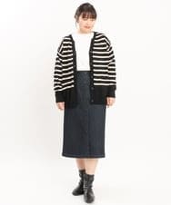 OLHKS05119 eur3(エウルキューブ) 【大きいサイズ】フロントボタンタイトスカート ネイビー(57)