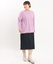 OLHKS05119 eur3(エウルキューブ) 【大きいサイズ】フロントボタンタイトスカート ネイビー(57)