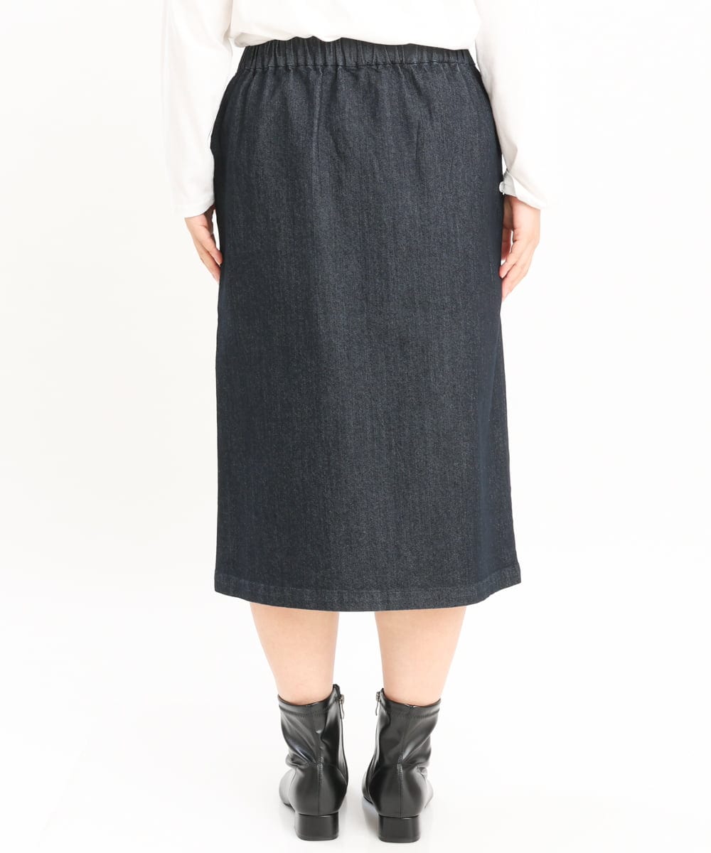 OLHKS05119 eur3(エウルキューブ) 【大きいサイズ】フロントボタンタイトスカート ネイビー(57)