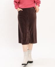 OLHKS05119 eur3(エウルキューブ) 【大きいサイズ】フロントボタンタイトスカート ブラウン(87)