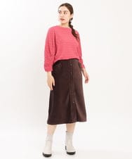 OLHKS05119 eur3(エウルキューブ) 【大きいサイズ】フロントボタンタイトスカート ブラウン(87)
