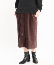 OLHKS05119 eur3(エウルキューブ) 【大きいサイズ】フロントボタンタイトスカート ブラウン(87)