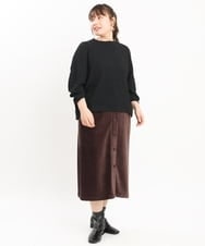OLHKS05119 eur3(エウルキューブ) 【大きいサイズ】フロントボタンタイトスカート ブラウン(87)
