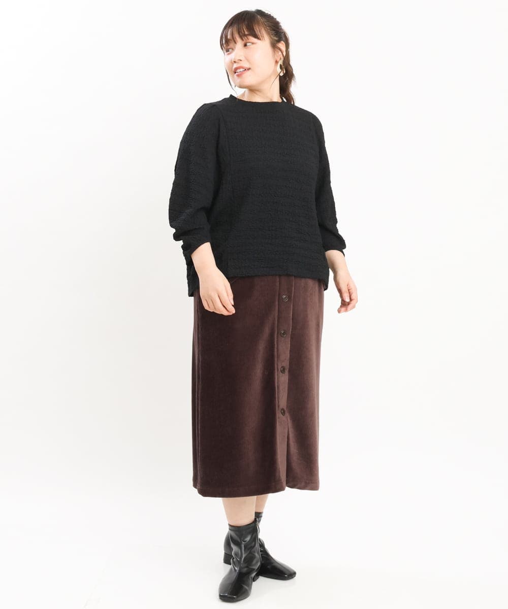 OLHKS05119 eur3(エウルキューブ) 【大きいサイズ】フロントボタンタイトスカート ブラウン(87)