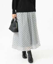 OLHKV13129 eur3(エウルキューブ) 【大きいサイズ】フロッキードットシアースカート グレー(92)