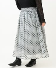 OLHKV13129 eur3(エウルキューブ) 【大きいサイズ】フロッキードットシアースカート グレー(92)