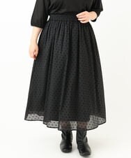OLHKV13129 eur3(エウルキューブ) 【大きいサイズ】フロッキードットシアースカート ブラック(94)