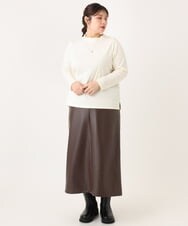 OLHLA05119 eur3(エウルキューブ) 【大きいサイズ】フェイクレザースカート ダークブラウン(87)