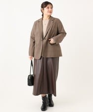 OLHLA05119 eur3(エウルキューブ) 【大きいサイズ】フェイクレザースカート ダークブラウン(87)