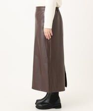 OLHLA05119 eur3(エウルキューブ) 【大きいサイズ】フェイクレザースカート ダークブラウン(87)